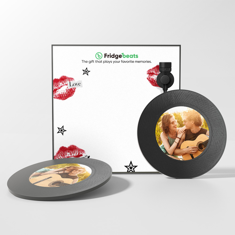 Custom Music And Photo Fridge Magnet Personalized Lip Fridge Magnet Valentine's Gift for Couple