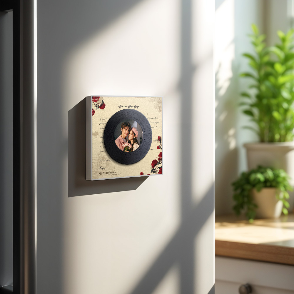 Custom Music Fridge Magnet Supports 1-6 Songs Personalized Envelope Photo Vintage Music Fridge Magnets for Her