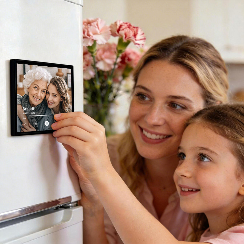 Custom Music & Photo Fridge Magnet Can Customize 1-6 Frame Art and Songs Personalized Photo Song That Can Play Music Mother's Day Gift