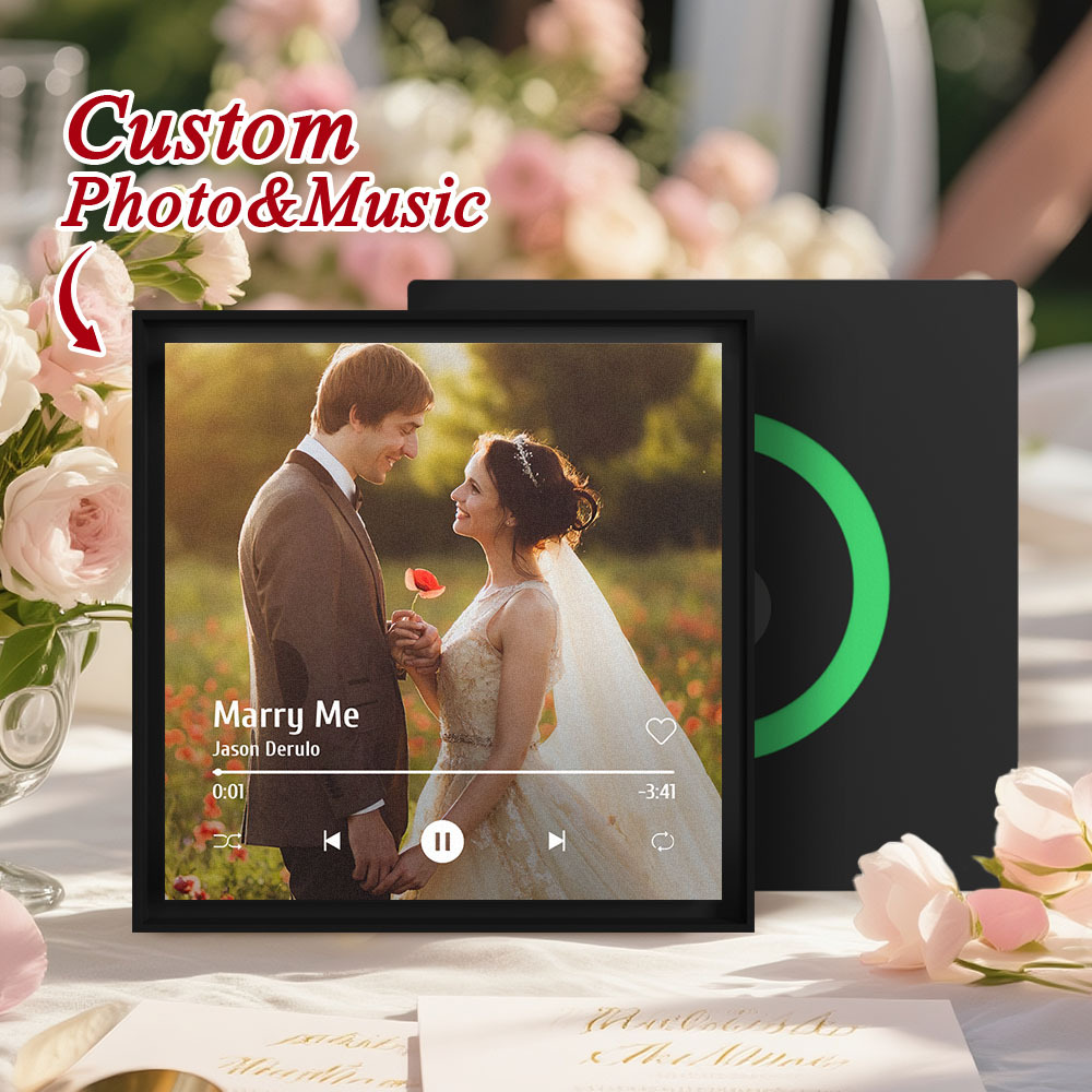 Custom Music & Photo Fridge Magnet Can Customize 1-6 Frame Art and Son