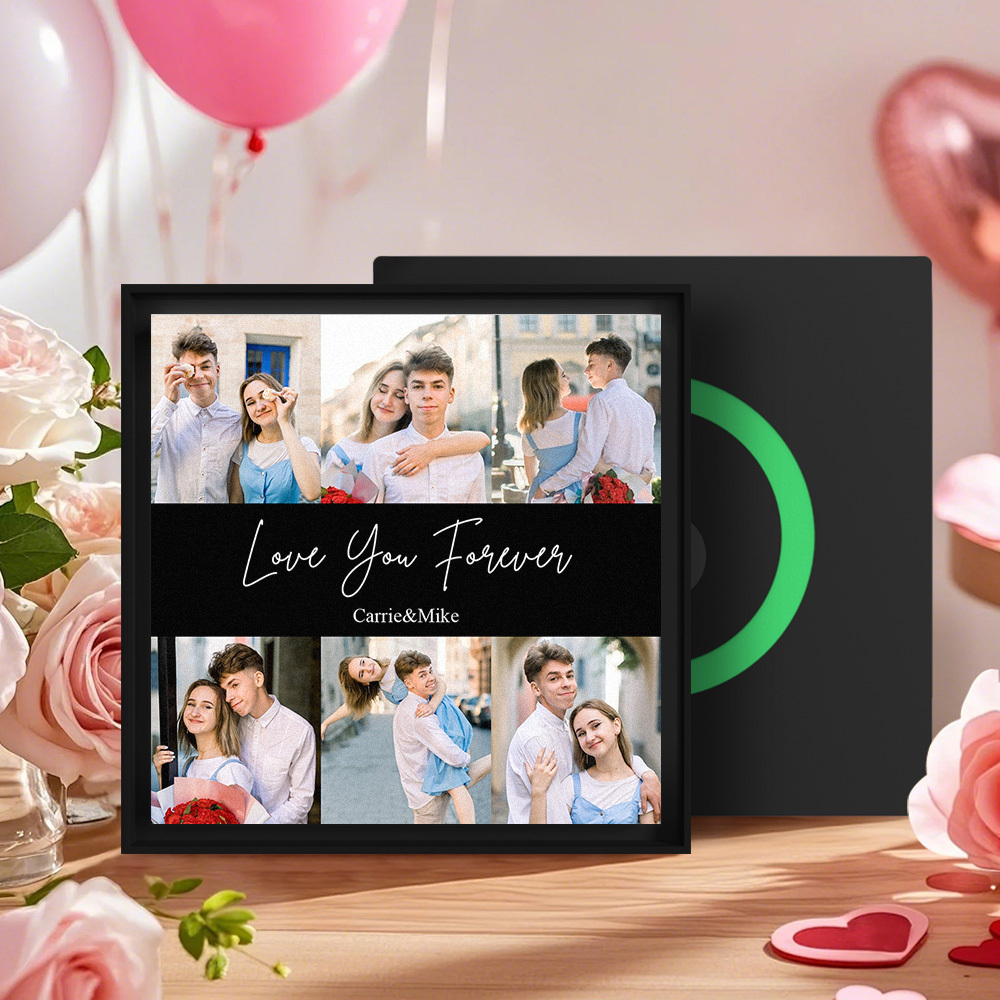 Custom Music Fridge Magnet Personalized 6 Photos Can Customize 1-6 Frame Art and Songs