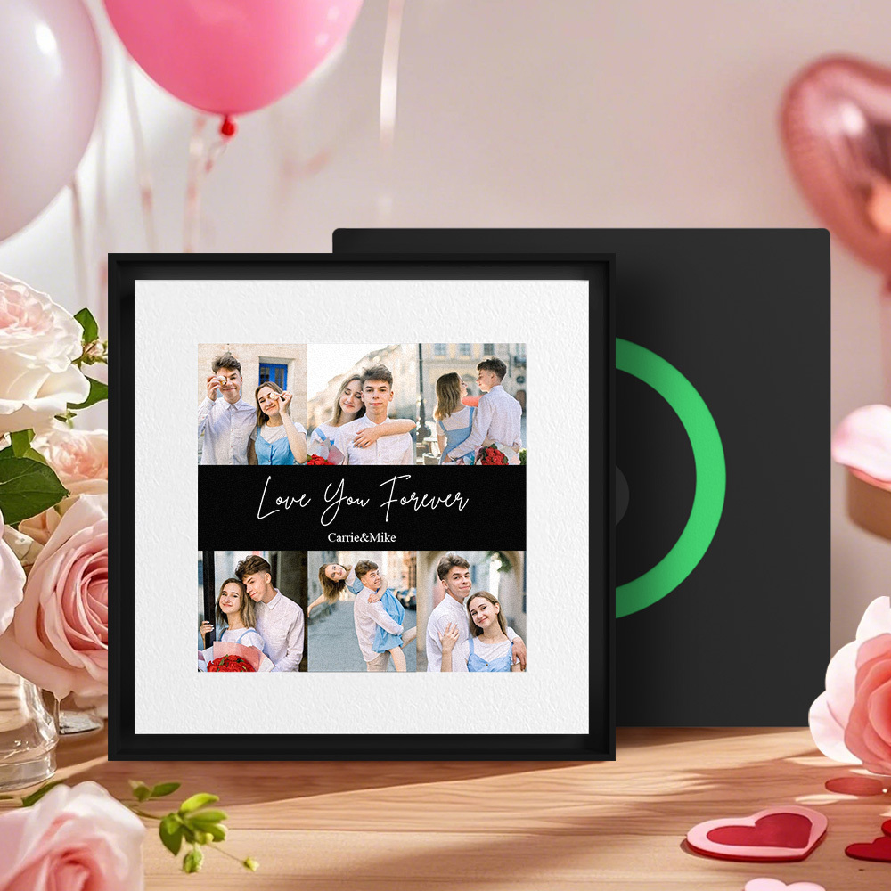 Custom Music Fridge Magnet Personalized 6 Photos Can Customize 1-6 Frame Art and Songs