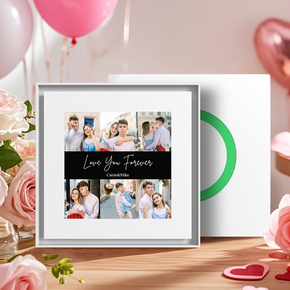 Custom Music Fridge Magnet Personalized 6 Photos Can Customize 1-6 Frame Art and Songs 