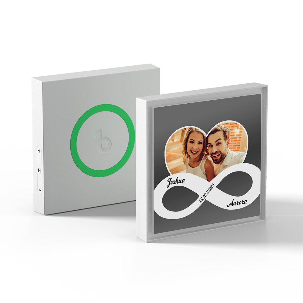 Custom Music & Photo Fridge Magnet Can Customize 1-6 Frame Art and Songs Infinite Symbols Infinite Love Multi Blackground