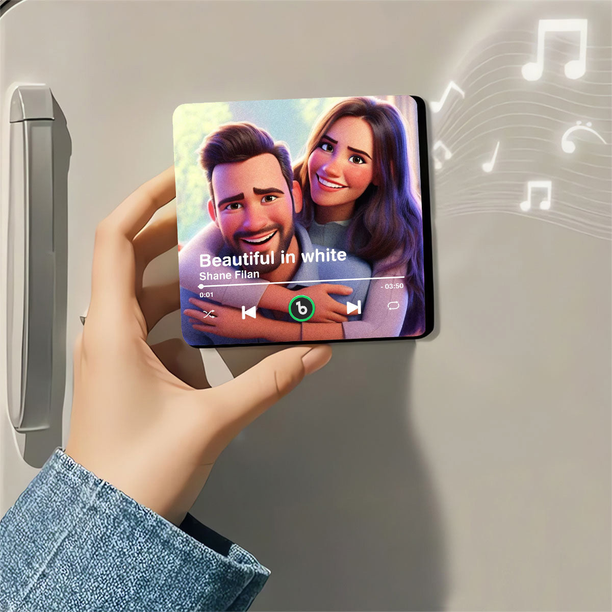 Custom Music Magnet for Fridge Personalized Photo Cartoon Style Song Fridge Magnet That Can Play Songs Gift for Mom