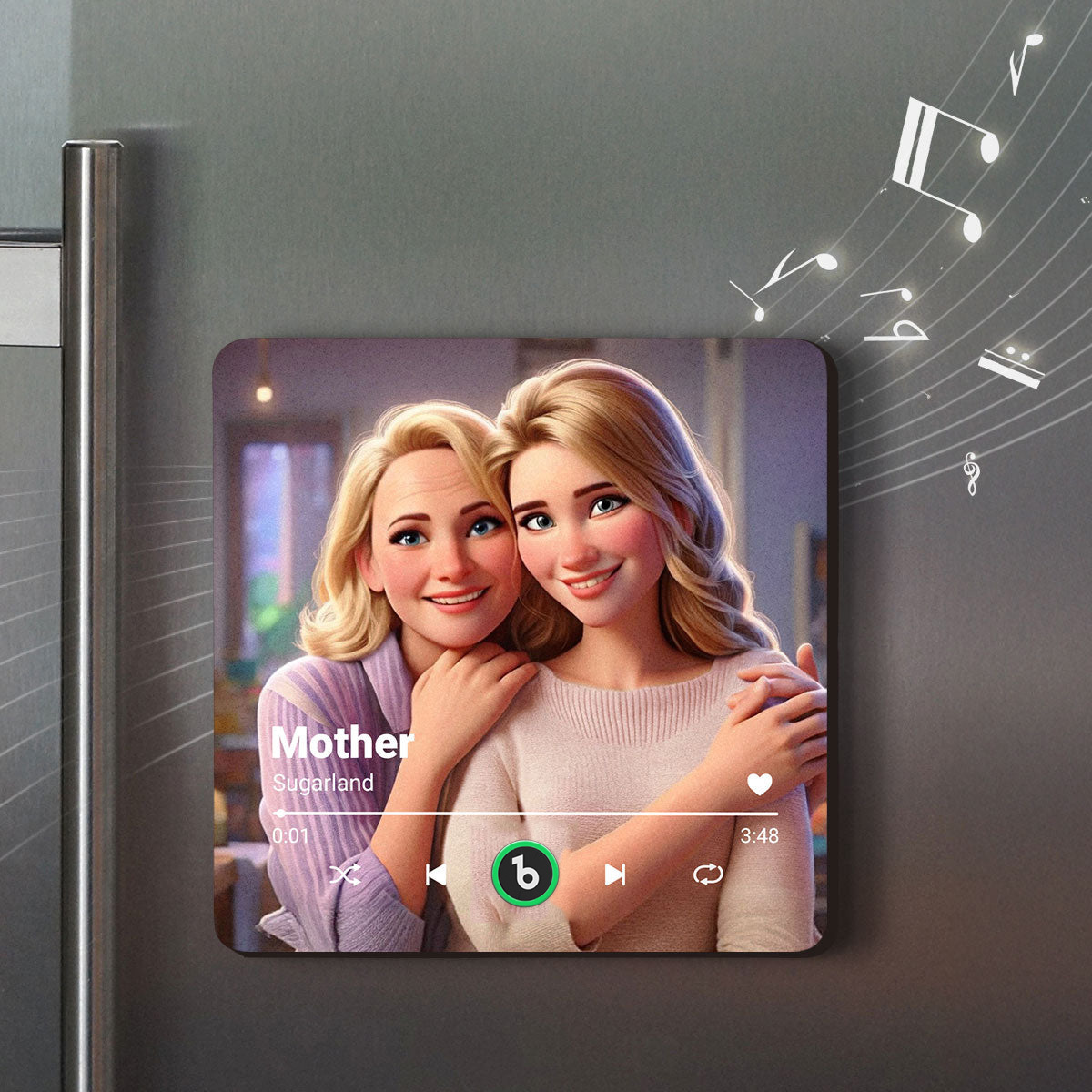 Custom Music Magnet for Fridge Personalized Photo Cartoon Style Song Fridge Magnet That Can Play Songs Gift for Mom