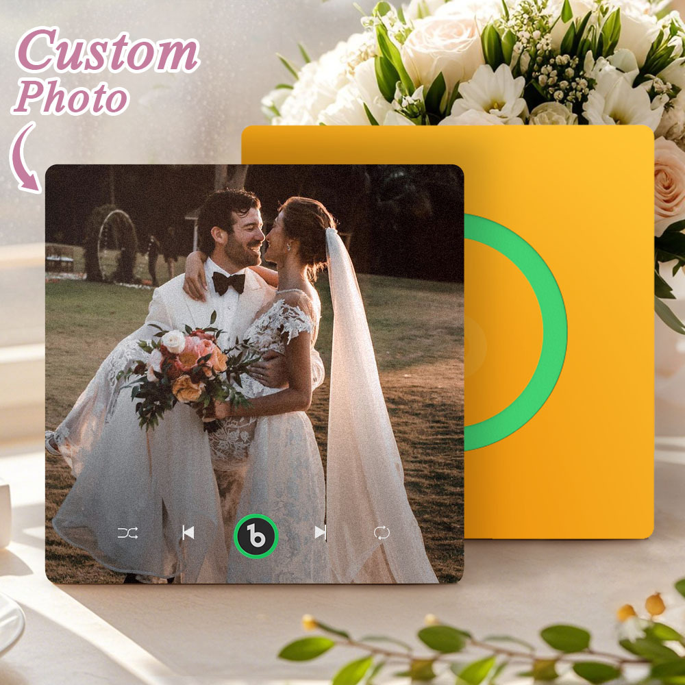 Custom Music & Photo Fridge Magnet Supports Bluetooth Connectivity Custom Music Fridge Magnet Couple Gift  Singing Refrigerator Magnet Wedding Gift for Him