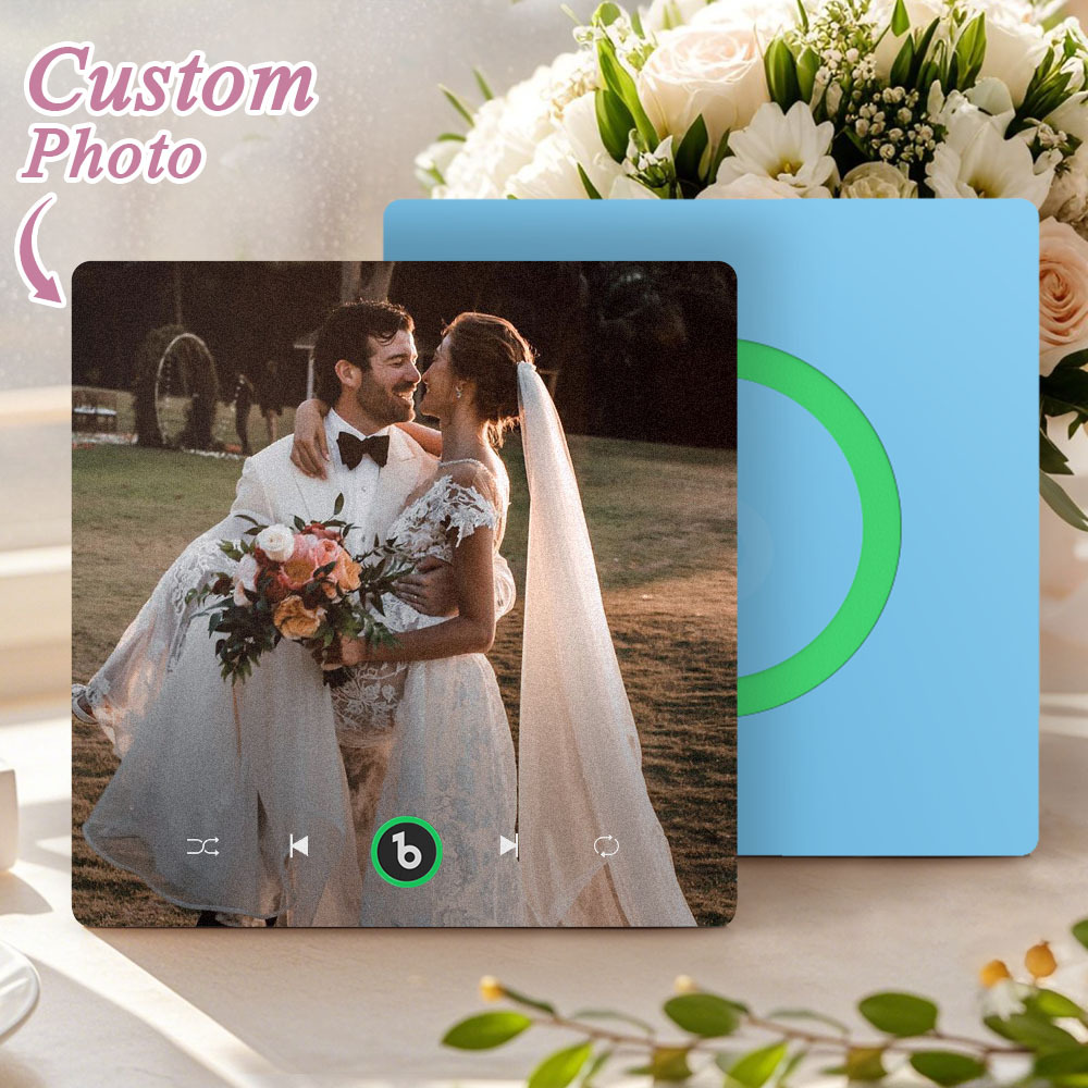 Custom Music & Photo Fridge Magnet Supports Bluetooth Connectivity Custom Music Fridge Magnet Couple Gift  Singing Refrigerator Magnet Wedding Gift for Him