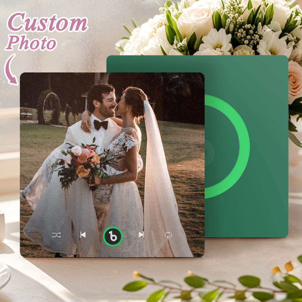 Custom Music & Photo Fridge Magnet Supports Bluetooth Connectivity Custom Music Fridge Magnet Couple Gift  Singing Refrigerator Magnet Wedding Gift for Him