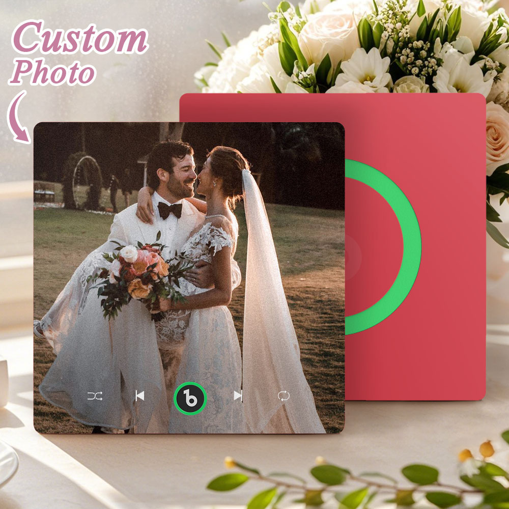 Custom Music & Photo Fridge Magnet Supports Bluetooth Connectivity Custom Music Fridge Magnet Couple Gift  Singing Refrigerator Magnet Wedding Gift for Him