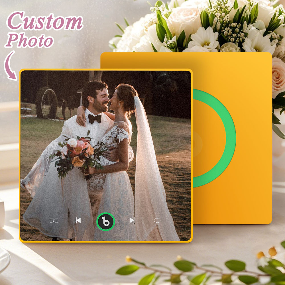Custom Music & Photo Fridge Magnet Supports Bluetooth Connectivity Custom Music Fridge Magnet Couple Gift  Singing Refrigerator Magnet Wedding Gift for Him