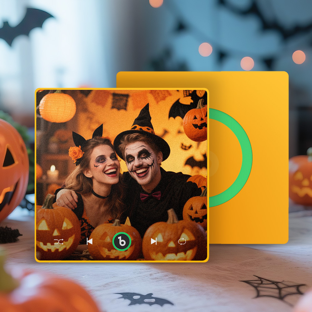 Custom Music & Photo Fridge Magnet Supports Bluetooth Connectivity Custom Music Fridge Magnet Couple Gift  Singing Refrigerator Magnet Halloween Gift for Him