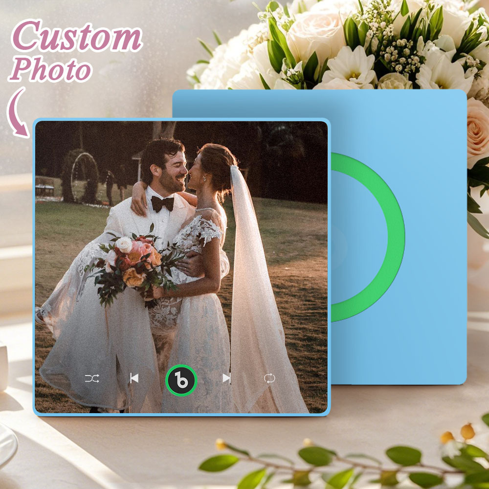 Custom Music & Photo Fridge Magnet Supports Bluetooth Connectivity Custom Music Fridge Magnet Couple Gift  Singing Refrigerator Magnet Wedding Gift for Him
