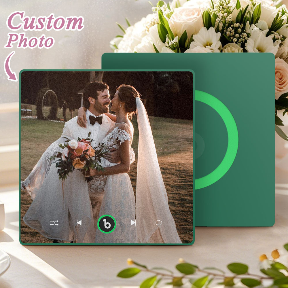 Custom Music & Photo Fridge Magnet Supports Bluetooth Connectivity Custom Music Fridge Magnet Couple Gift  Singing Refrigerator Magnet Wedding Gift for Him