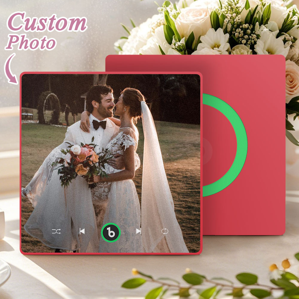 Custom Music & Photo Fridge Magnet Supports Bluetooth Connectivity Custom Music Fridge Magnet Couple Gift  Singing Refrigerator Magnet Wedding Gift for Him