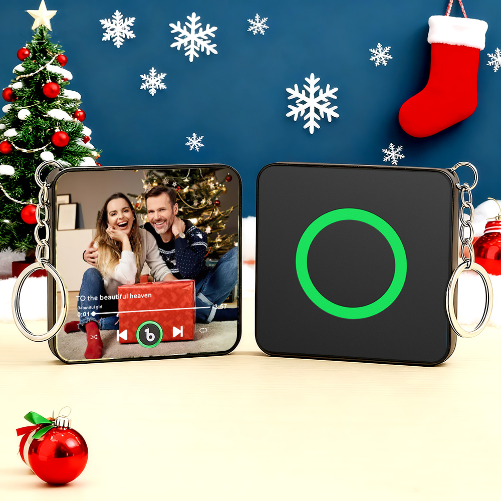 Custom Mini Music Fridge Magnet Keychain Personalized Photo Music Keychain Mini Magnet For Fridge That Can Play Songs Without Cellphone Christmas Gifts for Couple