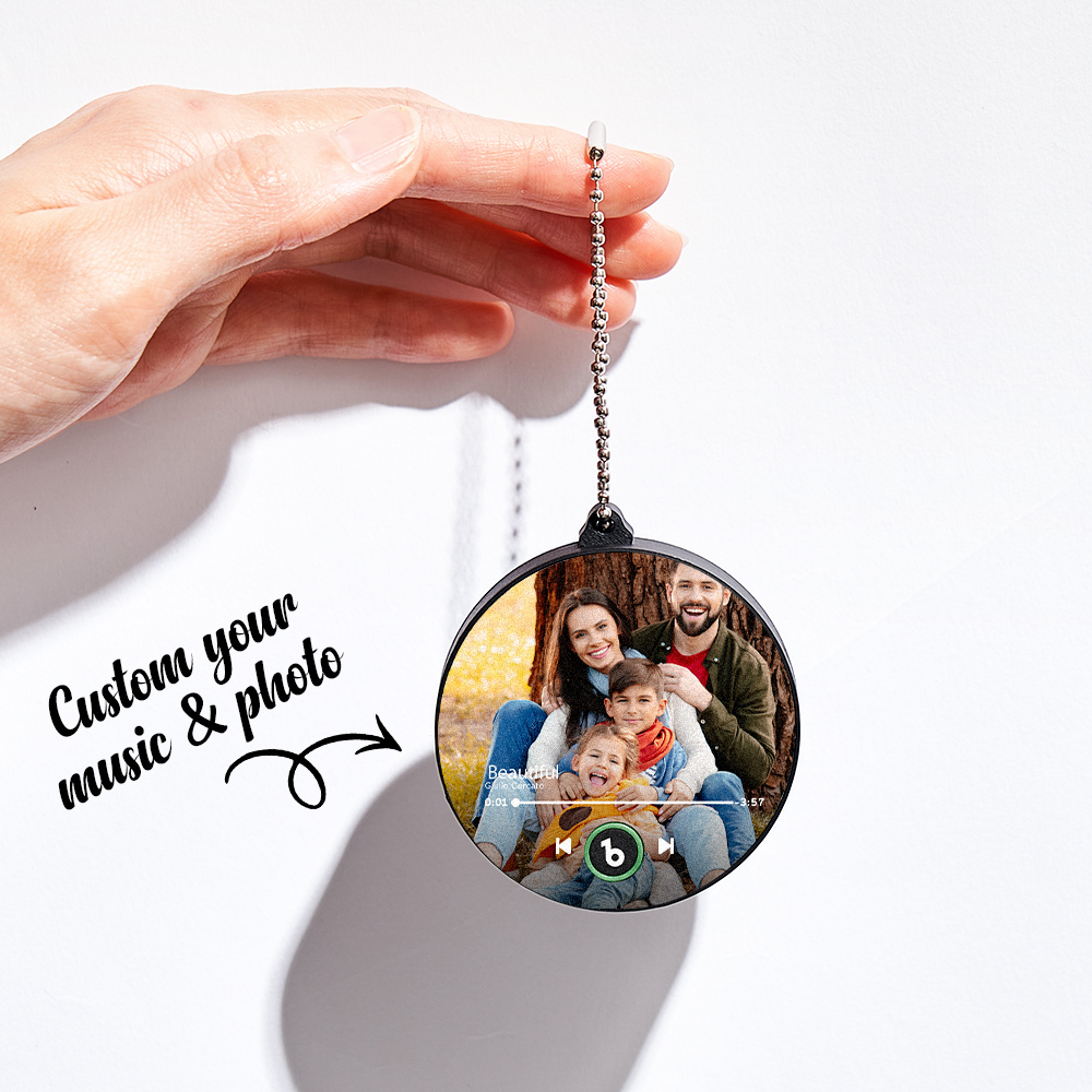 Custom Photo Music Keychain Music Box Bag Charm That Plays Music Without Cell Phone Anniversary Gifts - Fridgebeats