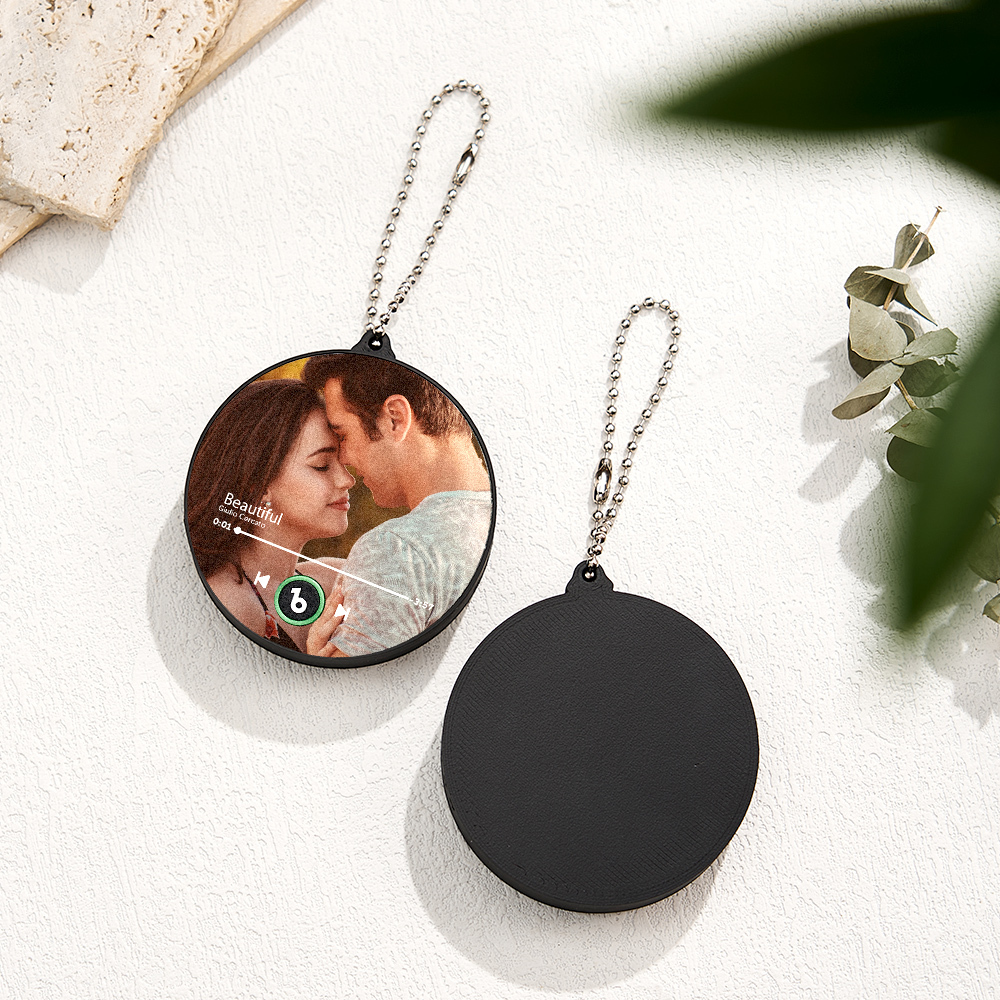 Custom Photo Music Keychain Music Box Bag Charm That Plays Music Without Cell Phone Anniversary Gifts - Fridgebeats