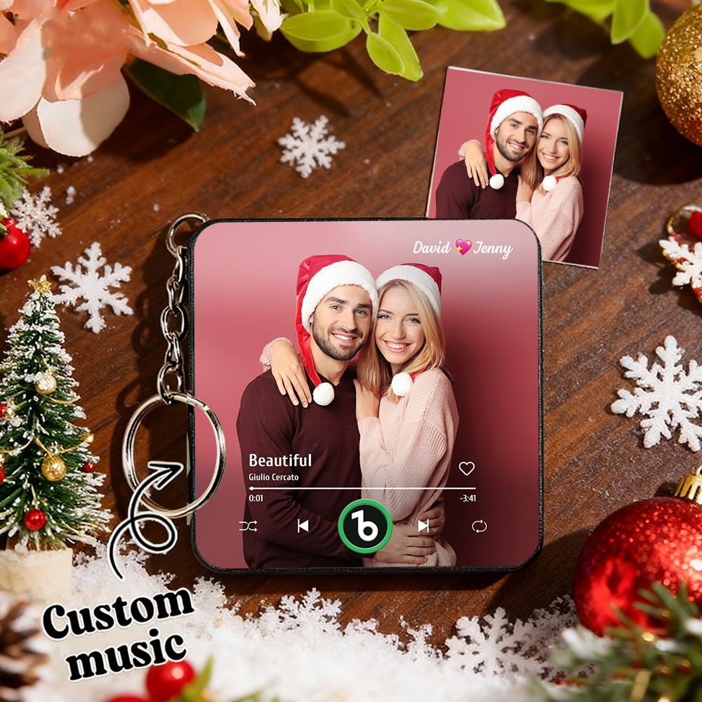 Custom Mini Music Fridge Magnet Keychain Custom Mini Album Fridge Magnet Keychain Music Wall Photo Sticker Song Magnets That Can Play Music Christmas Gifts