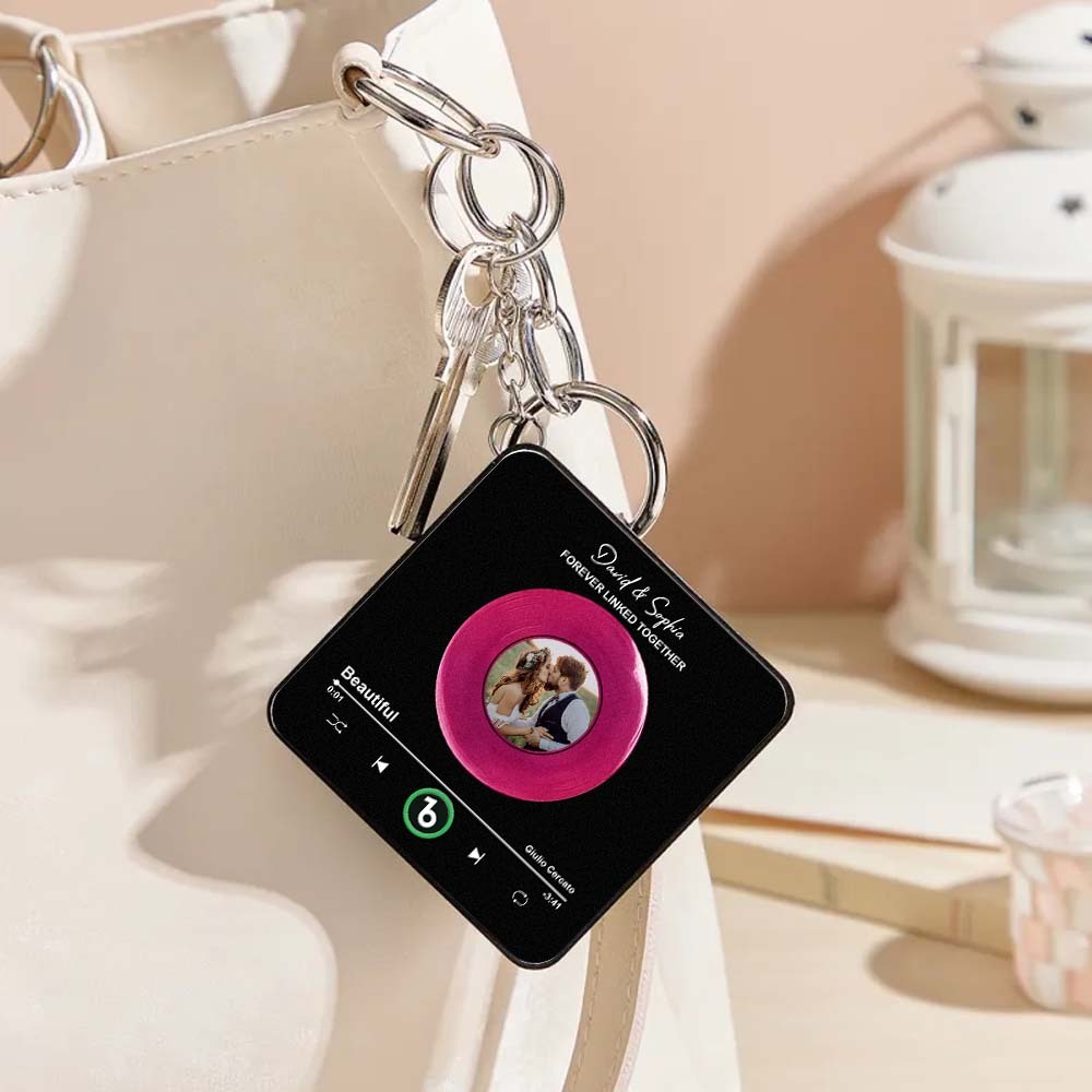 Custom Vinyl Mini Music Fridge Magnet Keychain Gifts Custom Photo Personalized Mini Music Fridge Magnet Keychain That Can Play Song Gifts for Mama
