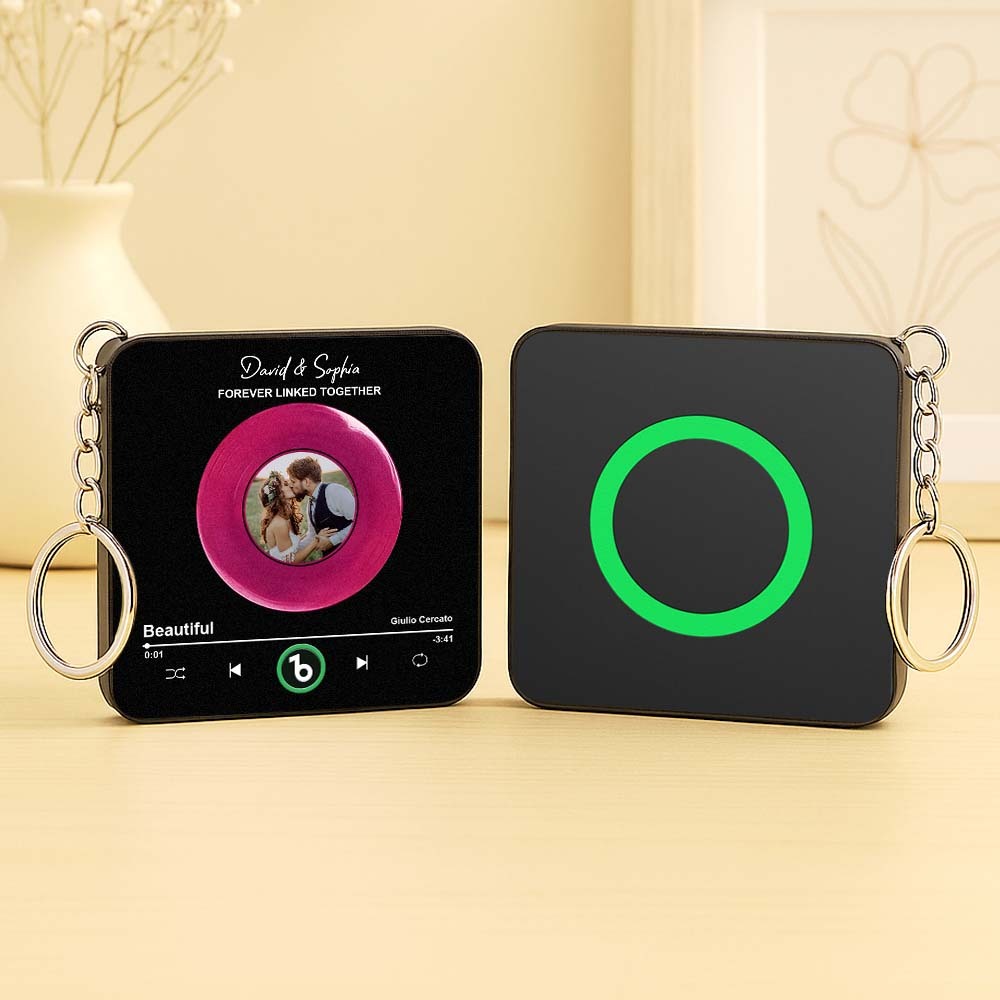 Custom Vinyl Mini Music Fridge Magnet Keychain Gifts Custom Photo Personalized Mini Music Fridge Magnet Keychain That Can Play Song Gifts for Mama