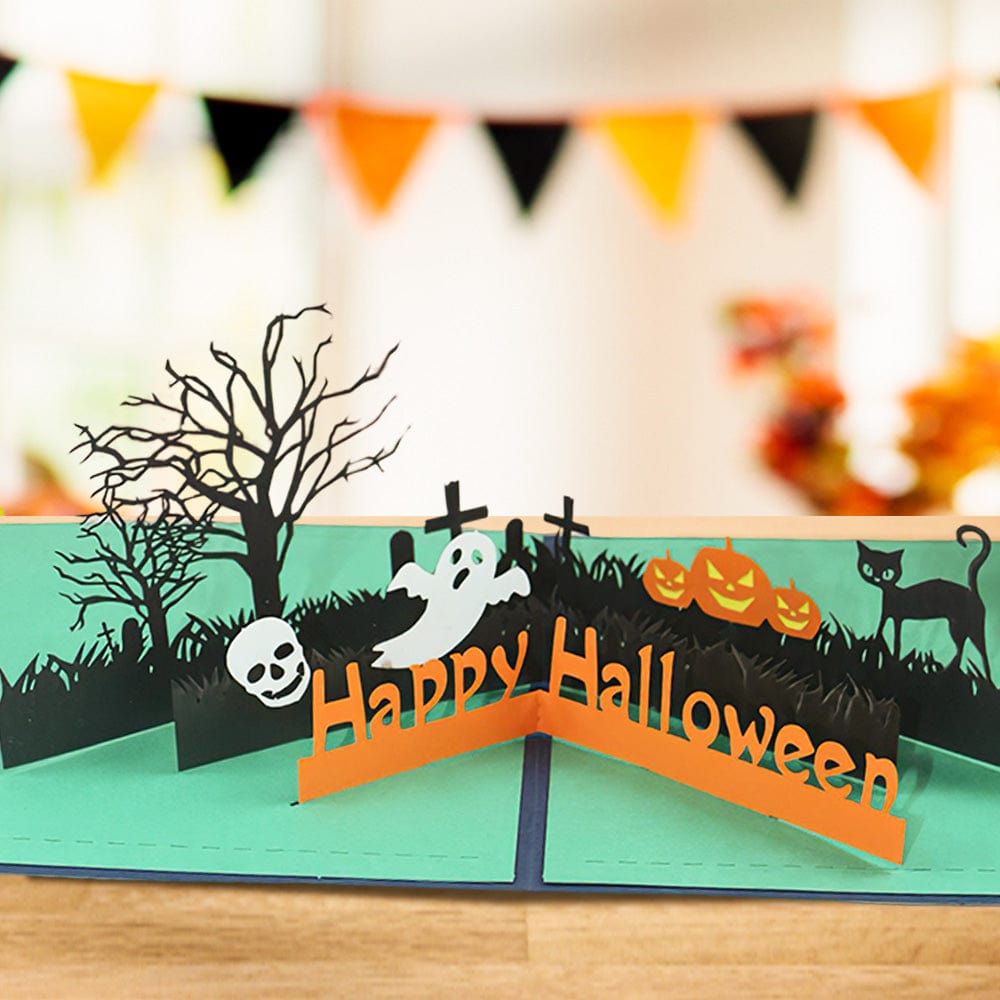 Halloween 3D Pop Up Card Cemetery Pattern Pop Up Greeting Card - GiftLab