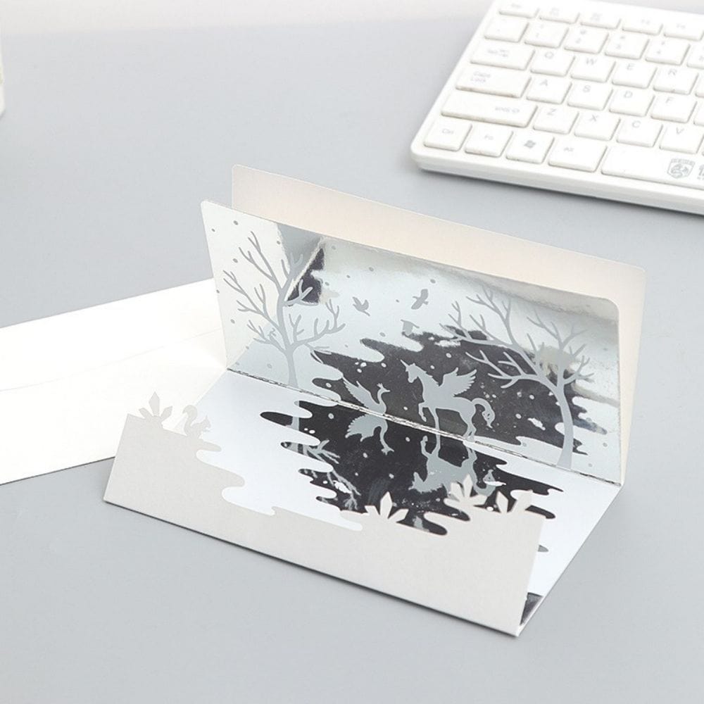 3D Creative Valentine's Day Pop Up Card Mirror Inverted Image Pop Up Greeting Card - GiftLab