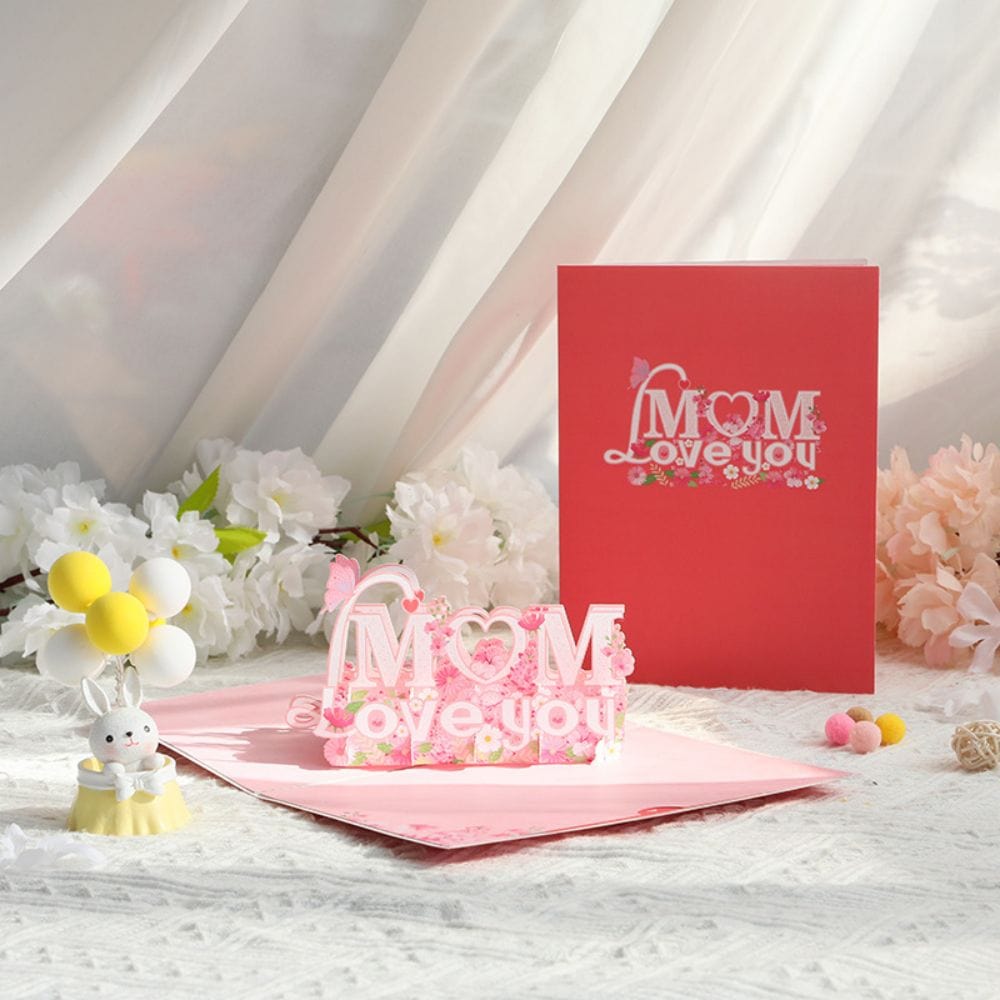Love You Mom 3D Pop Up Greeting Card for Mother's Day - GiftLab