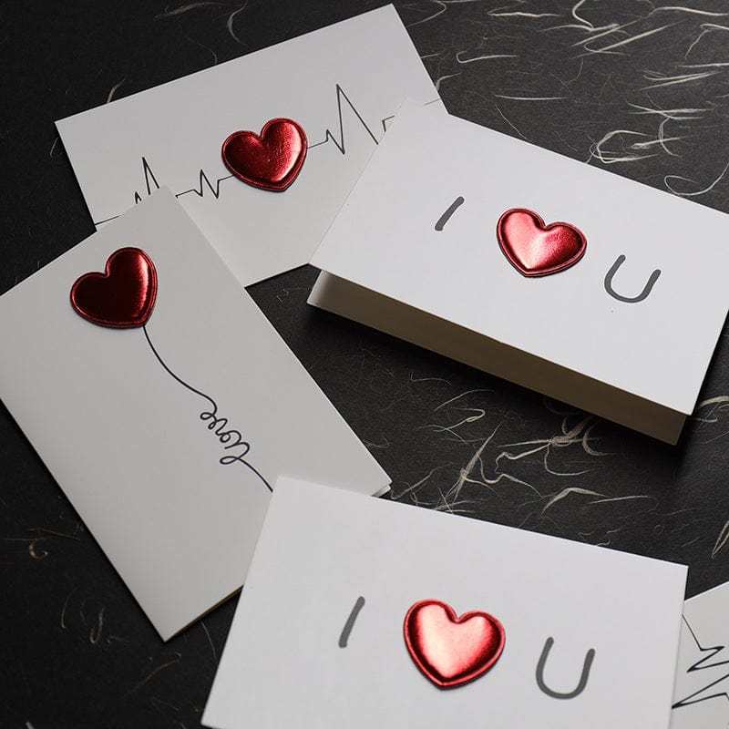Love Greeting Card Three Dimensioonal Heartbeat Creative Card