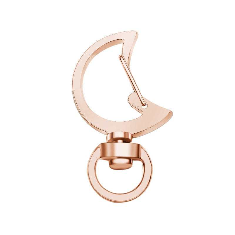 Moon-Shaped Swivel Snap Hook Keychain Metal Spring Snap Key Ring Rose Gold - Giftlab