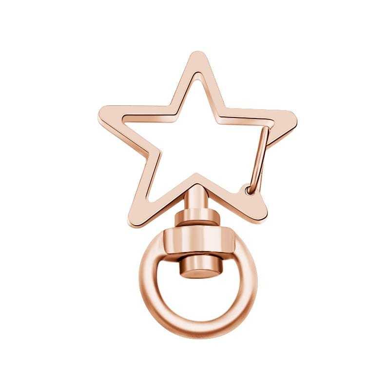 Star-Shaped Swivel Snap Hook Keychain Metal Spring Snap Key Ring Rose Gold - Giftlab
