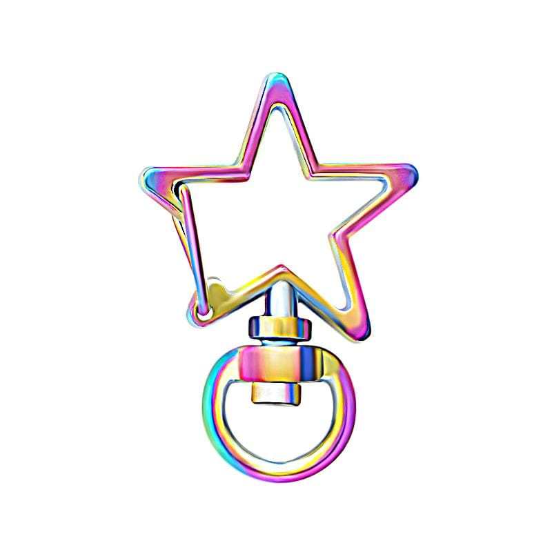 Star-Shaped Swivel Snap Hook Keychain Metal Spring Snap Key Ring Multicolor - Giftlab