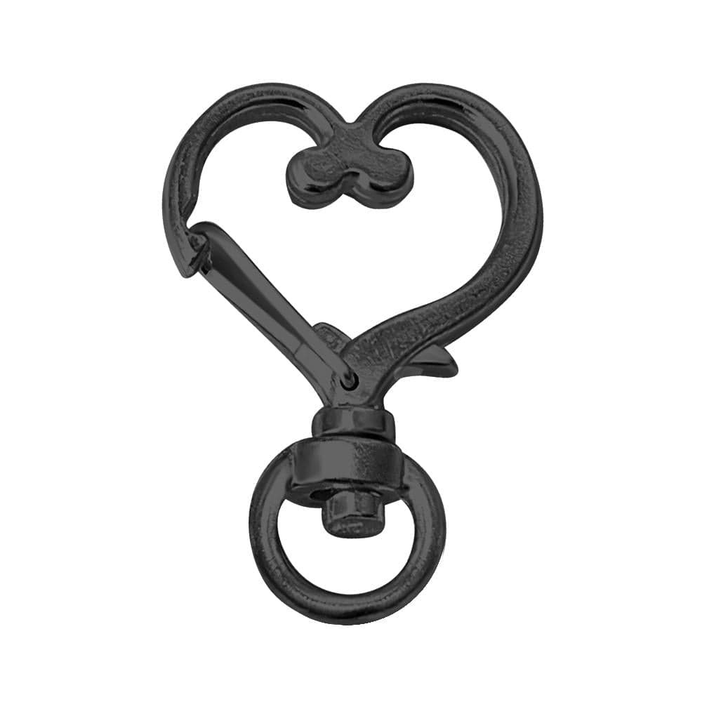 Heart-Shaped Swivel Snap Hook Keychain Metal Spring Snap Keychain Hook Lobster Clasp Key Ring Black - Giftlab