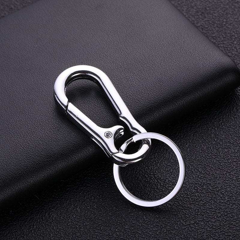 Carabiner Clip Keyring Stainless Steel Keychain with Snap Hook Quick Release Key Ring - Giftlab