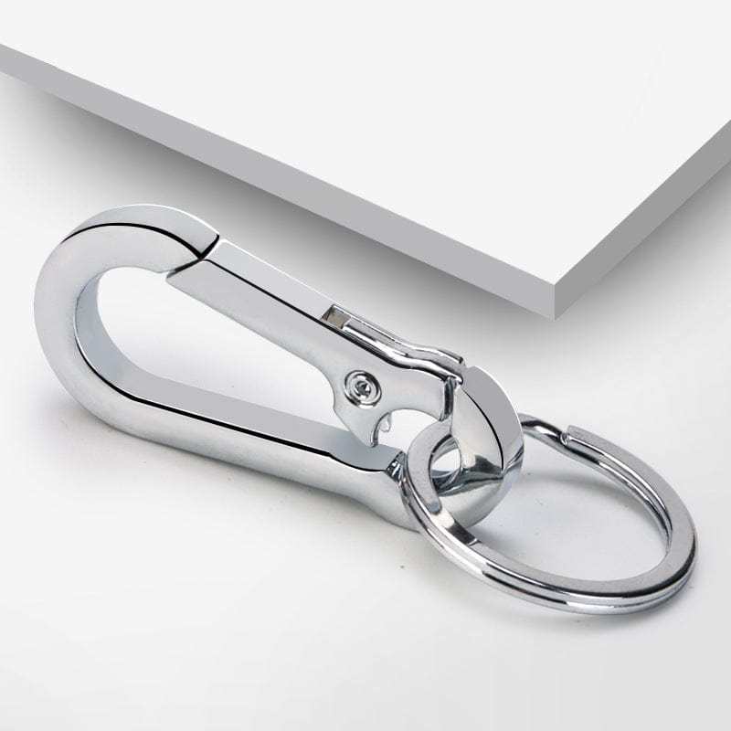 Carabiner Clip Keyring Stainless Steel Keychain with Snap Hook Quick Release Key Ring - Giftlab