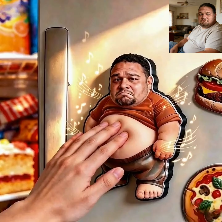 Personalized Squishy Photo&Music Fridge Magnet – Custom Photo Character Squeeze Belly Magnet with Built-in Sound, Funny Gift for Family & Couples