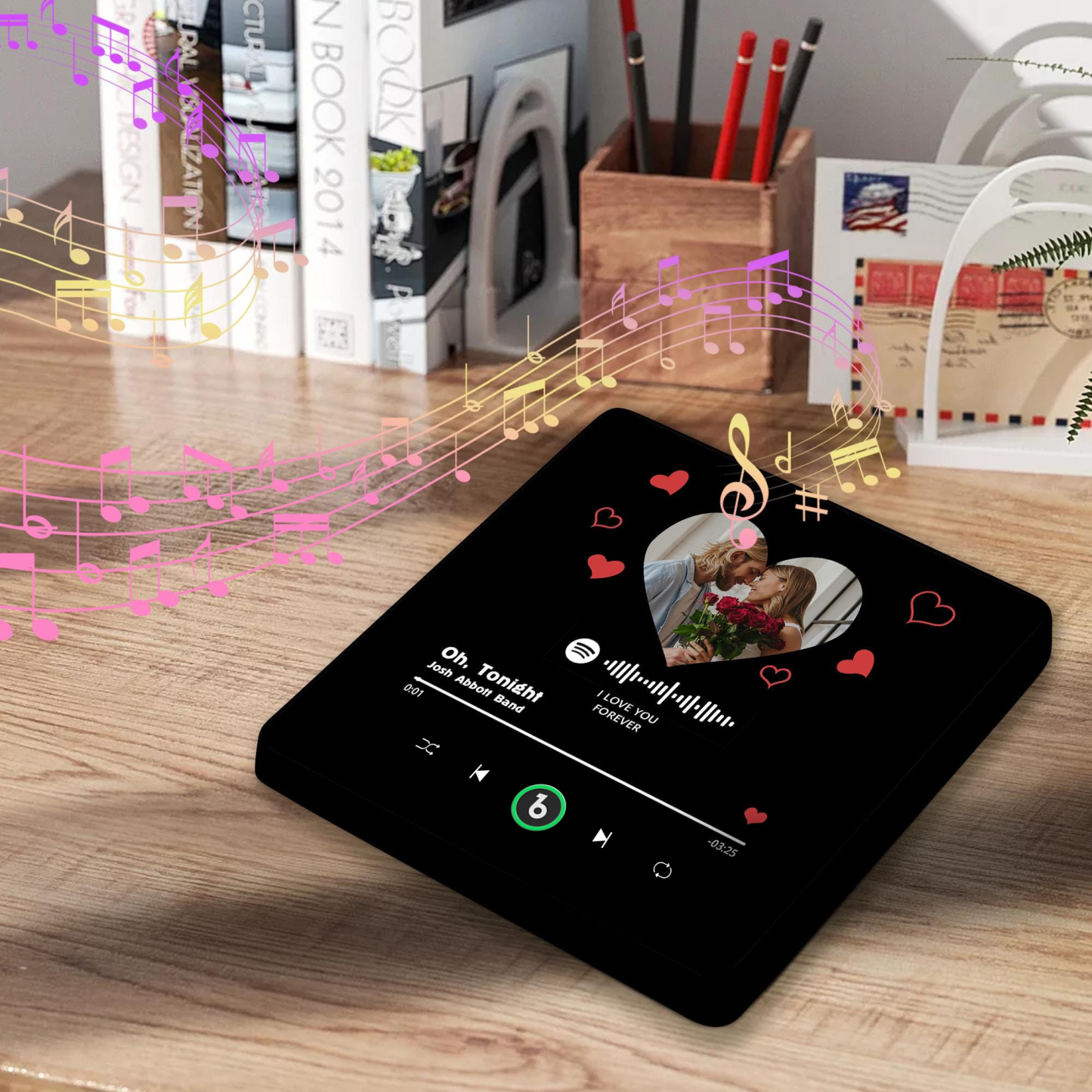 Custom Couple Commemorative Photo Music Fridge Magnet Personalized Photo Music Fridge Magnet Valentine Gift for Her Anniversary Gift for Him