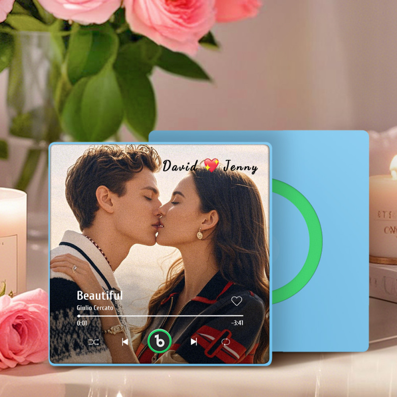 Custom Music Fridge Magnet Custom Colorful Frame Album Fridge Magnet Music Wall Photo Sticker Song Magnets That Can Play Music Valentine's Day Gifts