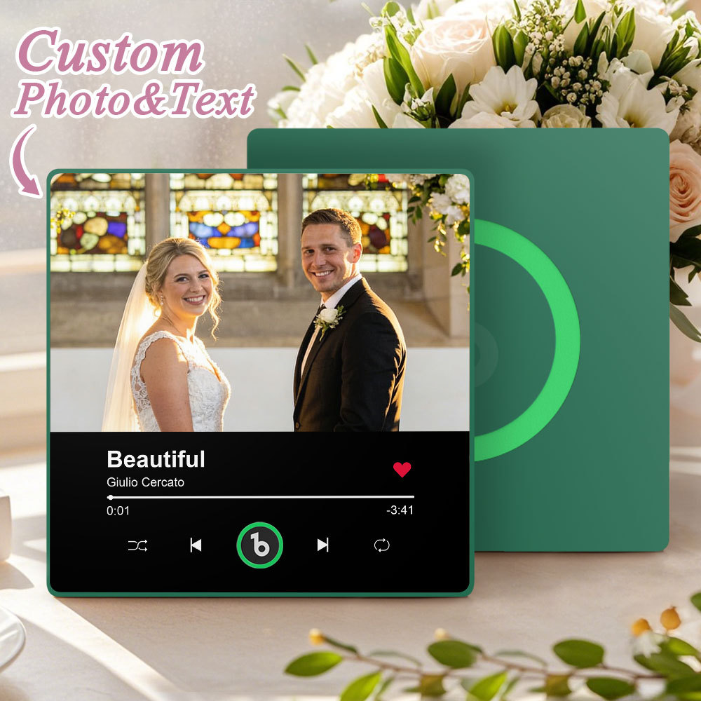 Personalized Photo Music Fridge Magnet Playable Song Keepsake Gift Wedding Gifts for Lover