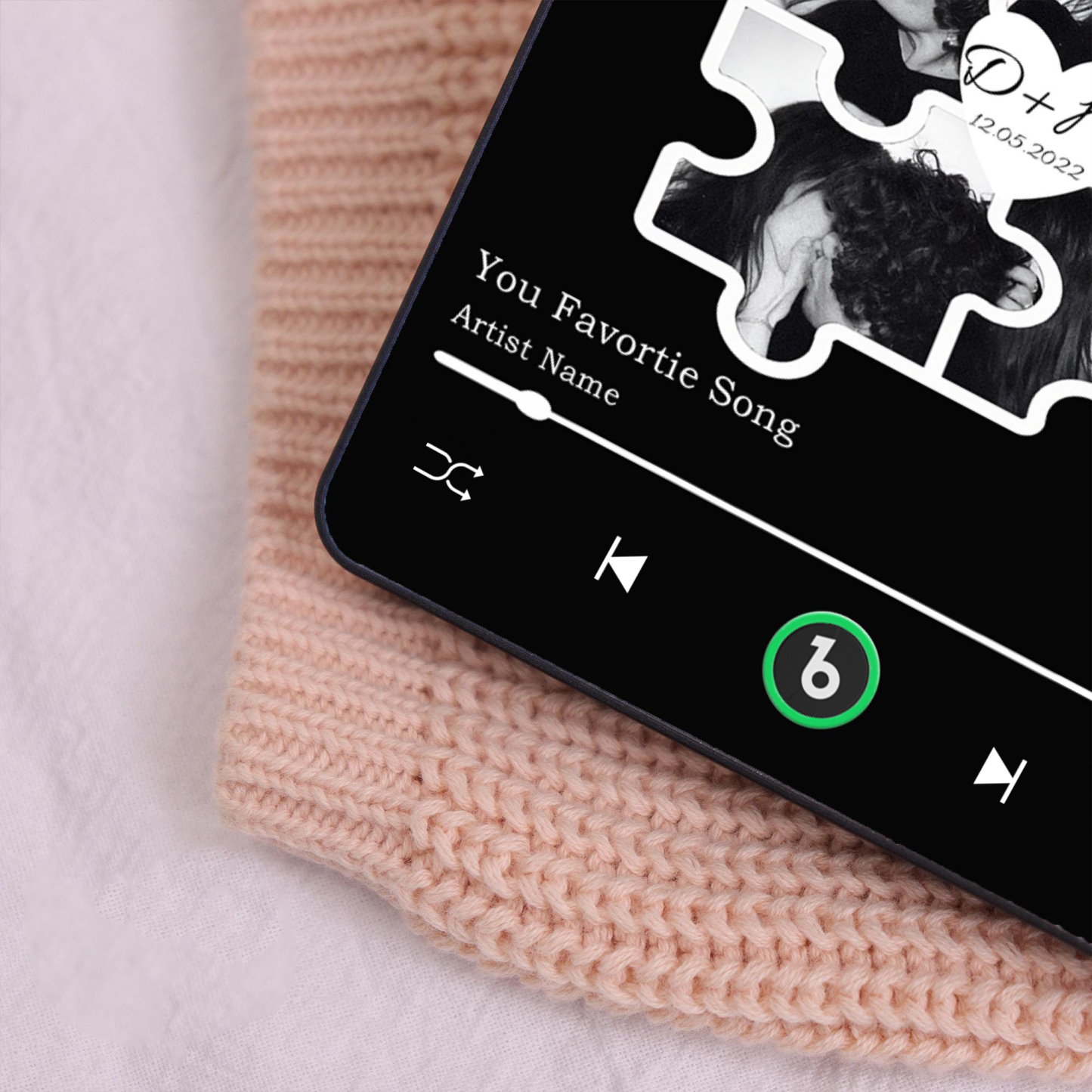 Custom Photo Music Box Fridge Magnet Personalized Valentine's Day Gift For Couple Puzzle Pattern Music Fridge Magnet