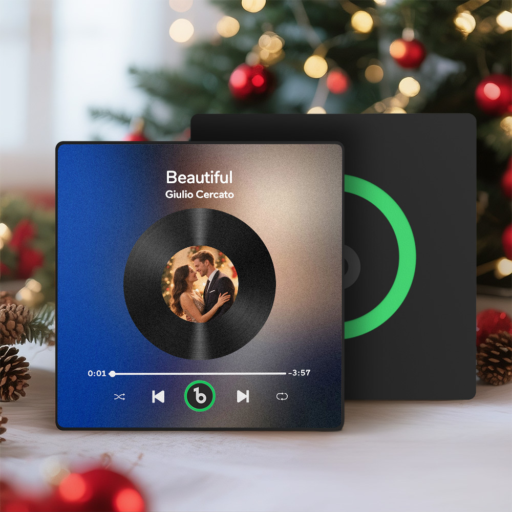 Custom Music Fridge Magnet Custom Colorful Frame Album Fridge Magnet Music Wall Photo Sticker Song Magnets That Can Play Music Christmas Gifts for Her