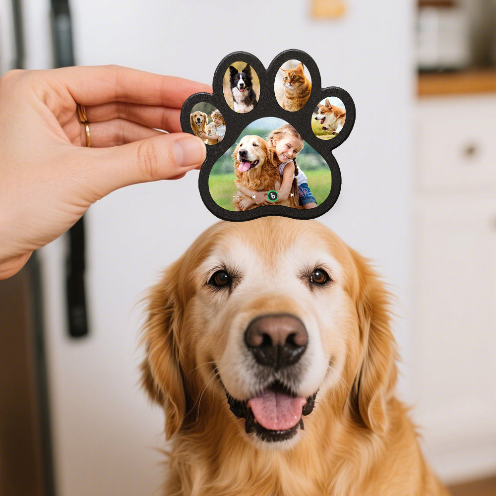 Custom Music Fridge Magnet Personalized Paw Print Song Magnets That Can Play Music Anniversary Gifts for Pet Lovers