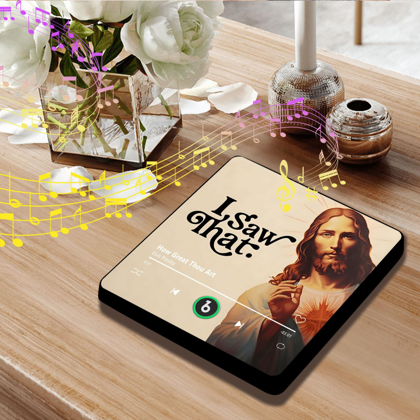 I Saw That Custom Music Fridge Magnet Plays Song Oil Painting Style Photo Music Refrigerator Magnets Birthday Gifts