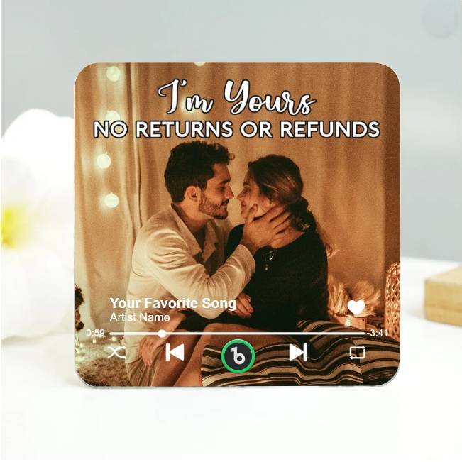 Personalized Music Fridge Magnet Couple Together Upload Photo Song Magnet Gifts for Couple