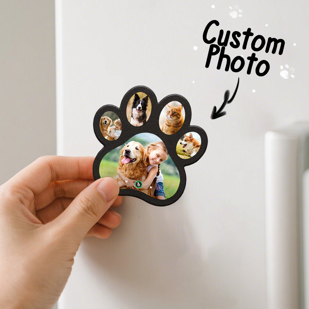 Custom Music Fridge Magnet Personalized Paw Print Song Magnets That Can Play Music Anniversary Gifts for Pet Lovers