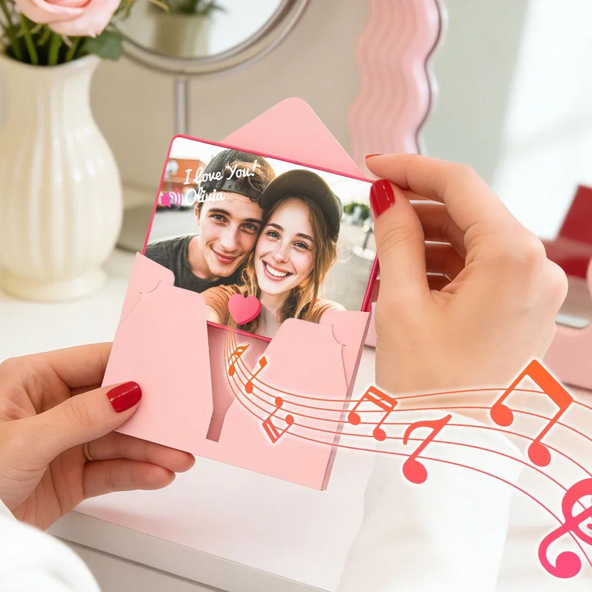 Custom Voice Recording Fridge Magnet - Vinyl Record Audio Message, "Our Song" Anniversary Gift for Couples, Romantic Keepsake