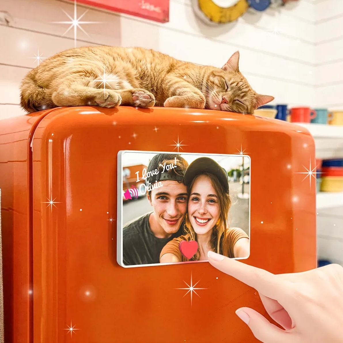 Custom Voice Recording Fridge Magnet - Vinyl Record Audio Message, "Our Song" Anniversary Gift for Couples, Romantic Keepsake
