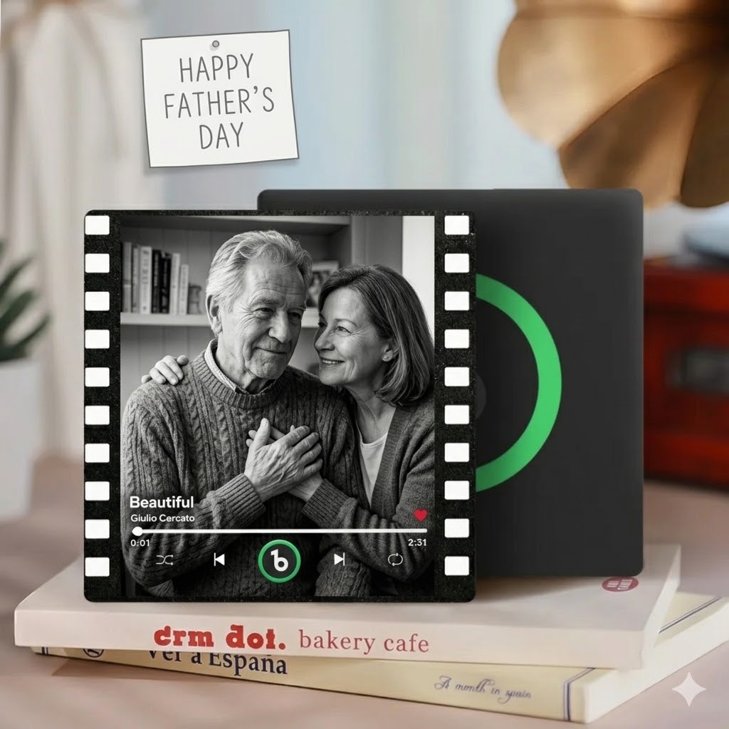 Custom Music Fridge Magnets Vintage Movie Colorful Frame Album Fridge Magnet Can Play Songs Gift for dad
