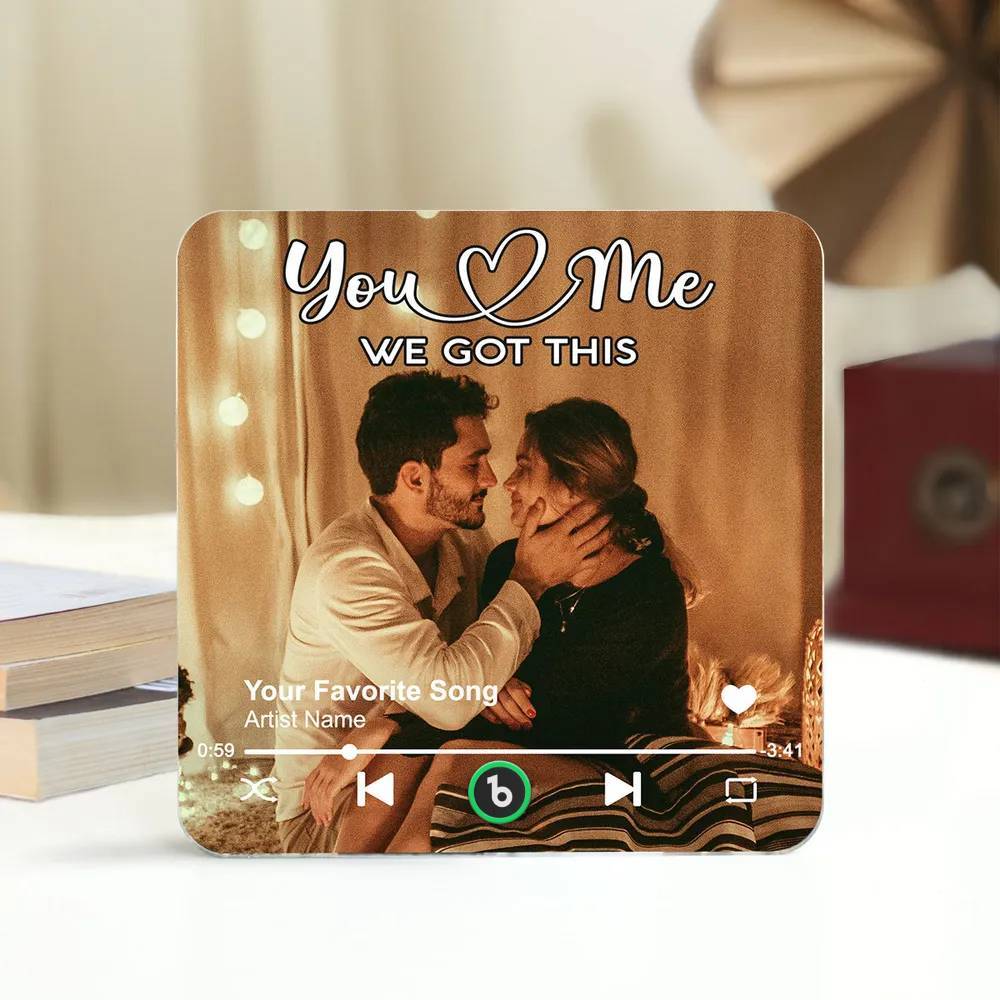 Personalized Music Fridge Magnet Couple Together Upload Photo Song Magnet Gifts for Couple