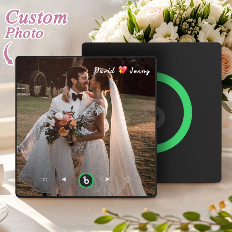 Custom Music & Photo Fridge Magnet Supports Bluetooth Connectivity Custom Music Fridge Magnet Couple Gift Singing Refrigerator Magnet Wedding Gift for Couple